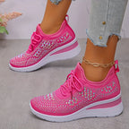 Astrid | Women's Platform Sneakers with Rhinestone Detail
