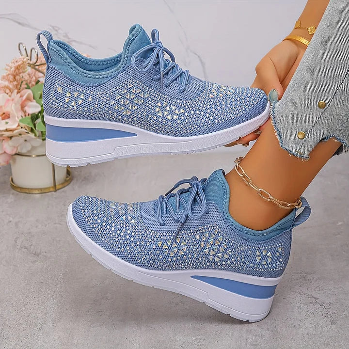 Astrid | Women's Platform Sneakers with Rhinestone Detail