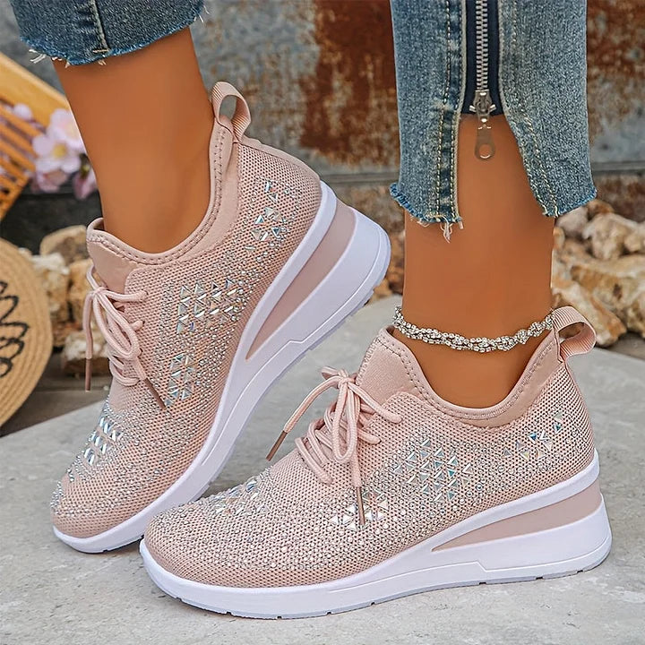 Astrid | Women's Platform Sneakers with Rhinestone Detail