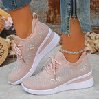 Astrid | Women's Platform Sneakers with Rhinestone Detail
