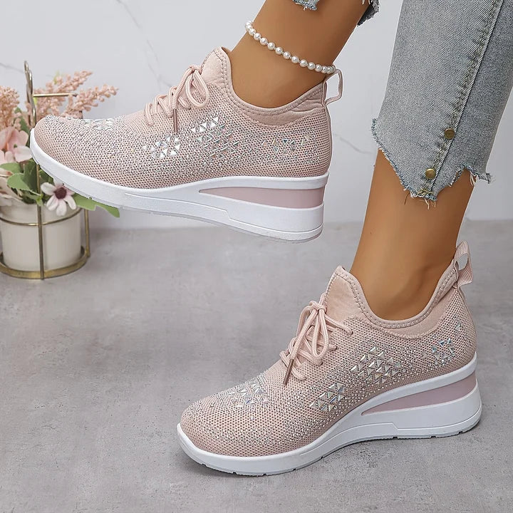 Astrid | Women's Platform Sneakers with Rhinestone Detail