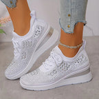 Astrid | Women's Platform Sneakers with Rhinestone Detail