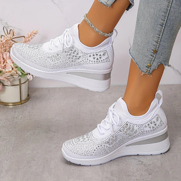 Astrid | Women's Platform Sneakers with Rhinestone Detail