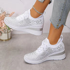 Astrid | Women's Platform Sneakers with Rhinestone Detail