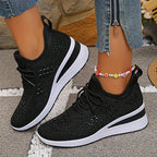 Astrid | Women's Platform Sneakers with Rhinestone Detail