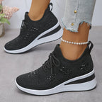 Astrid | Women's Platform Sneakers with Rhinestone Detail