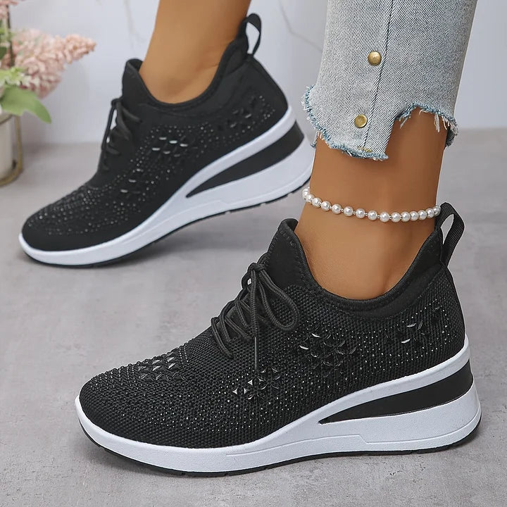 Astrid | Women's Platform Sneakers with Rhinestone Detail