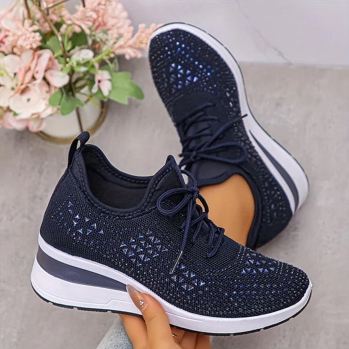 Astrid | Women's Platform Sneakers with Rhinestone Detail