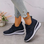 Astrid | Women's Platform Sneakers with Rhinestone Detail