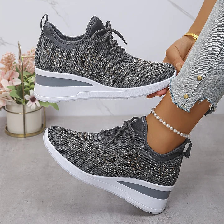Astrid | Women's Platform Sneakers with Rhinestone Detail