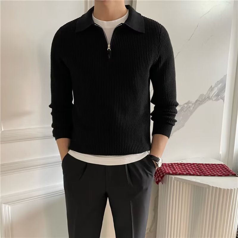 Axton - Men's Classic Polo Quarter Zip Sweater
