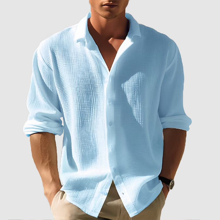 Axton - Men's Relaxed Fit Waffle Texture Shirts