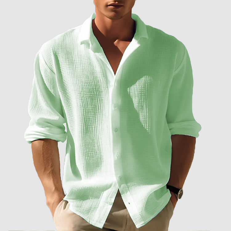 Axton - Men's Relaxed Fit Waffle Texture Shirts