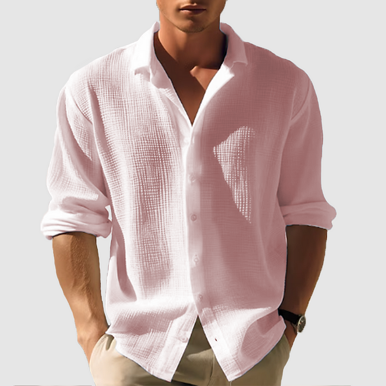 Axton - Men's Relaxed Fit Waffle Texture Shirts
