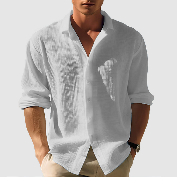 Axton - Men's Relaxed Fit Waffle Texture Shirts
