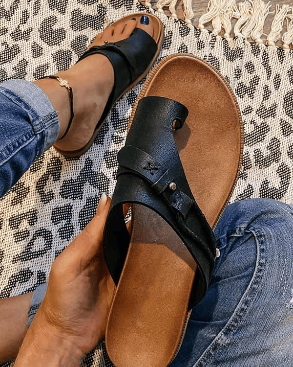 Jolene | Women's Comfortable Slip-On Sandals with Toe Loop