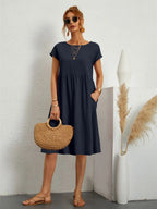 Rhea | Women's Casual Midi Dress with Pockets