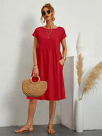 Rhea | Women's Casual Midi Dress with Pockets