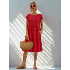 Rhea | Women's Casual Midi Dress with Pockets