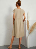 Rhea | Women's Casual Midi Dress with Pockets