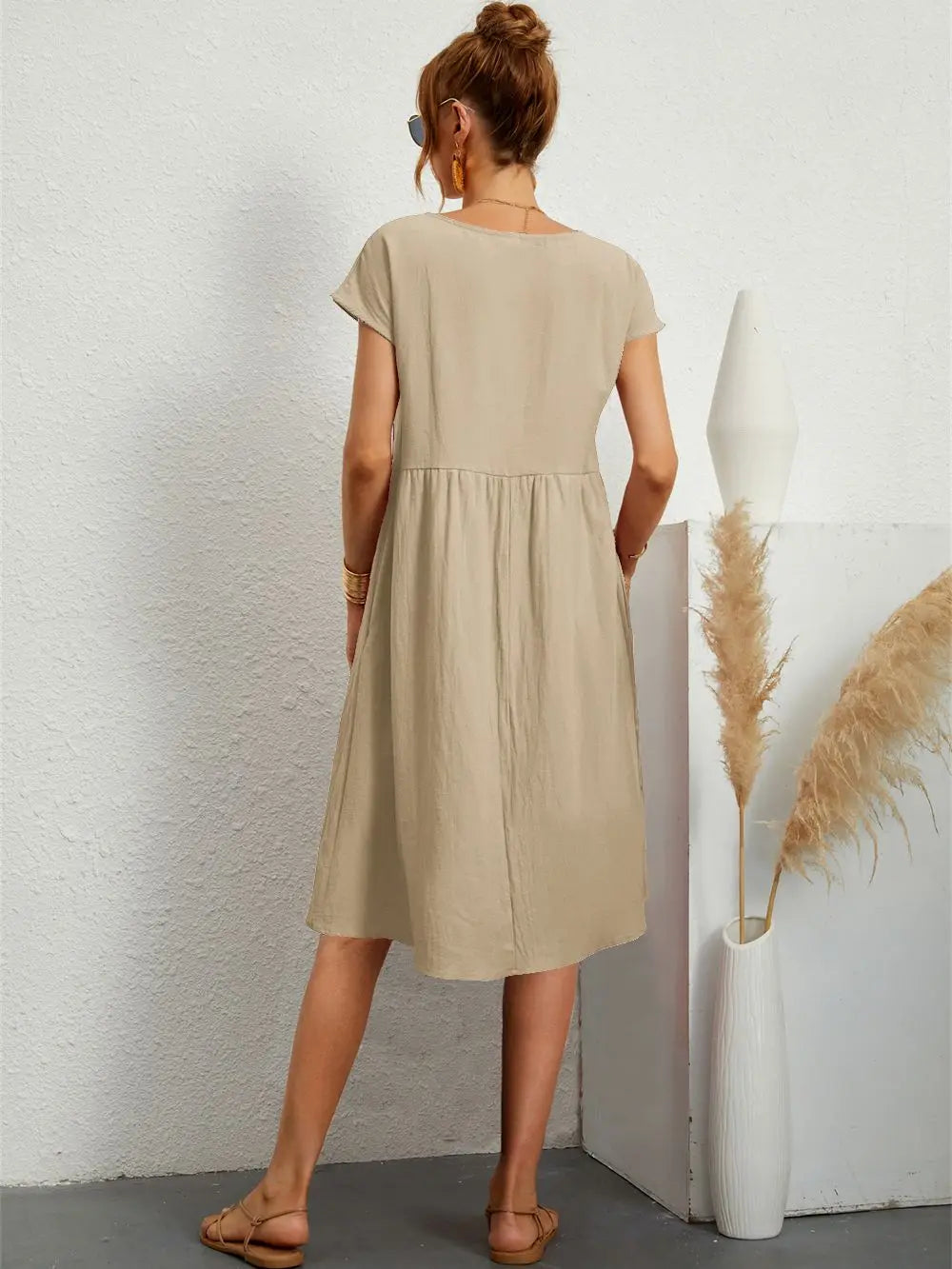 Rhea | Women's Casual Midi Dress with Pockets