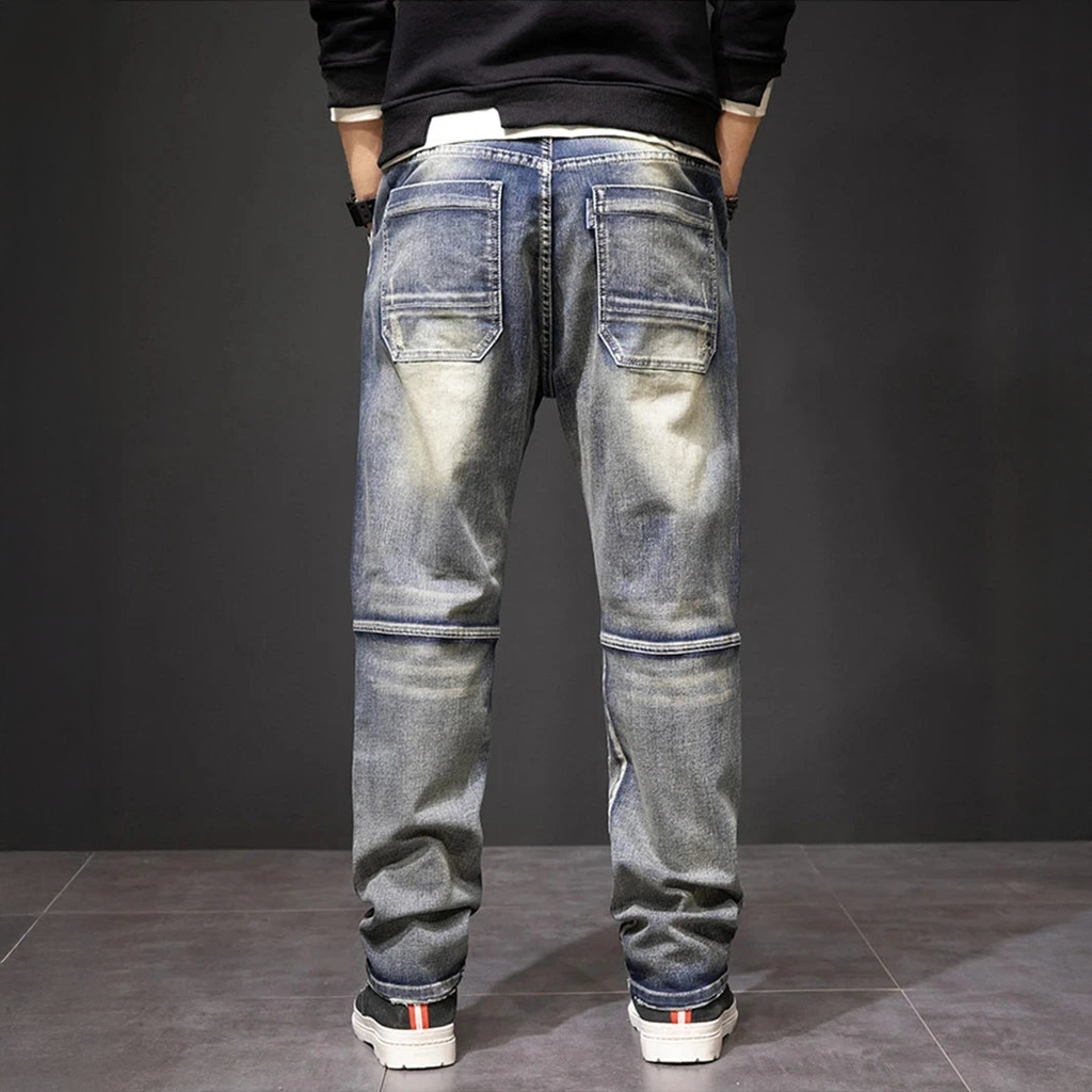 Bram - Men's Casual Straight Jeans with Panel Detail