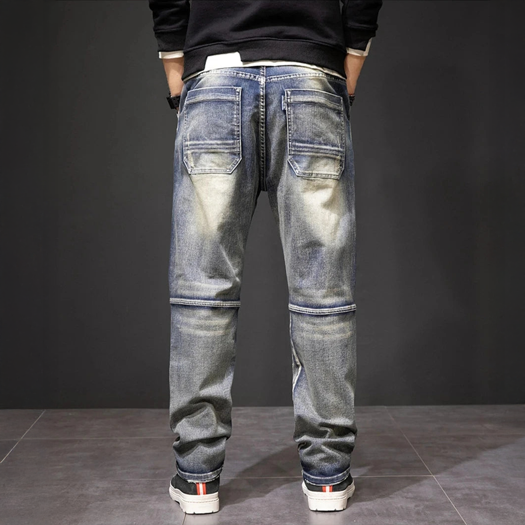 Bram - Men's Casual Straight Jeans with Panel Detail