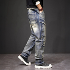 Bram - Men's Casual Straight Jeans with Panel Detail