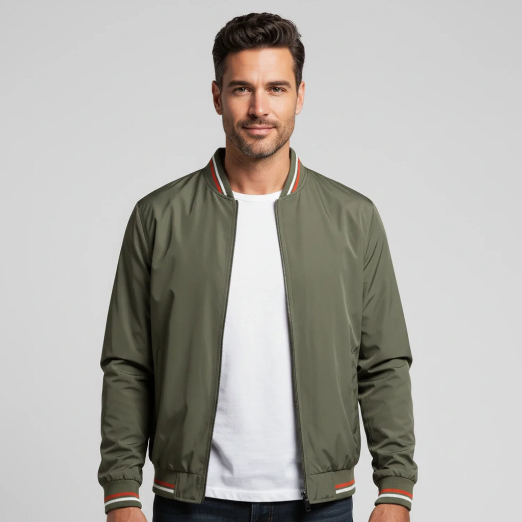 Bram - Men's Classic Bomber Jacket with Contrast Trim