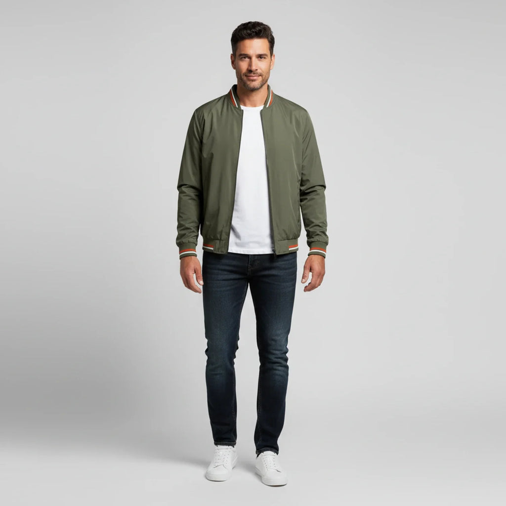 Bram - Men's Classic Bomber Jacket with Contrast Trim
