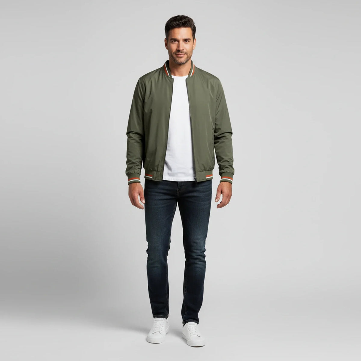 Bram - Men's Classic Bomber Jacket with Contrast Trim