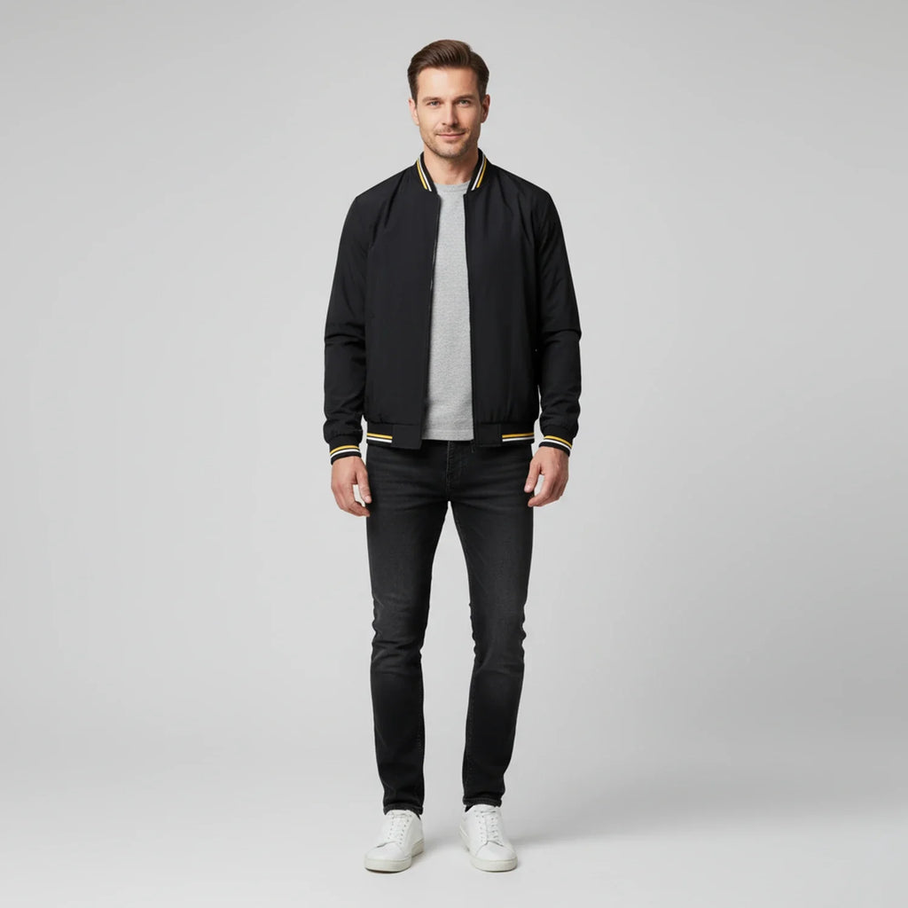Bram - Men's Classic Bomber Jacket with Contrast Trim