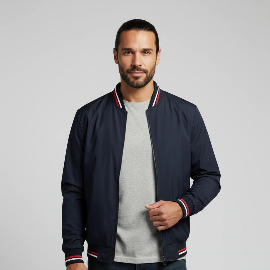 Bram - Men's Classic Bomber Jacket with Contrast Trim