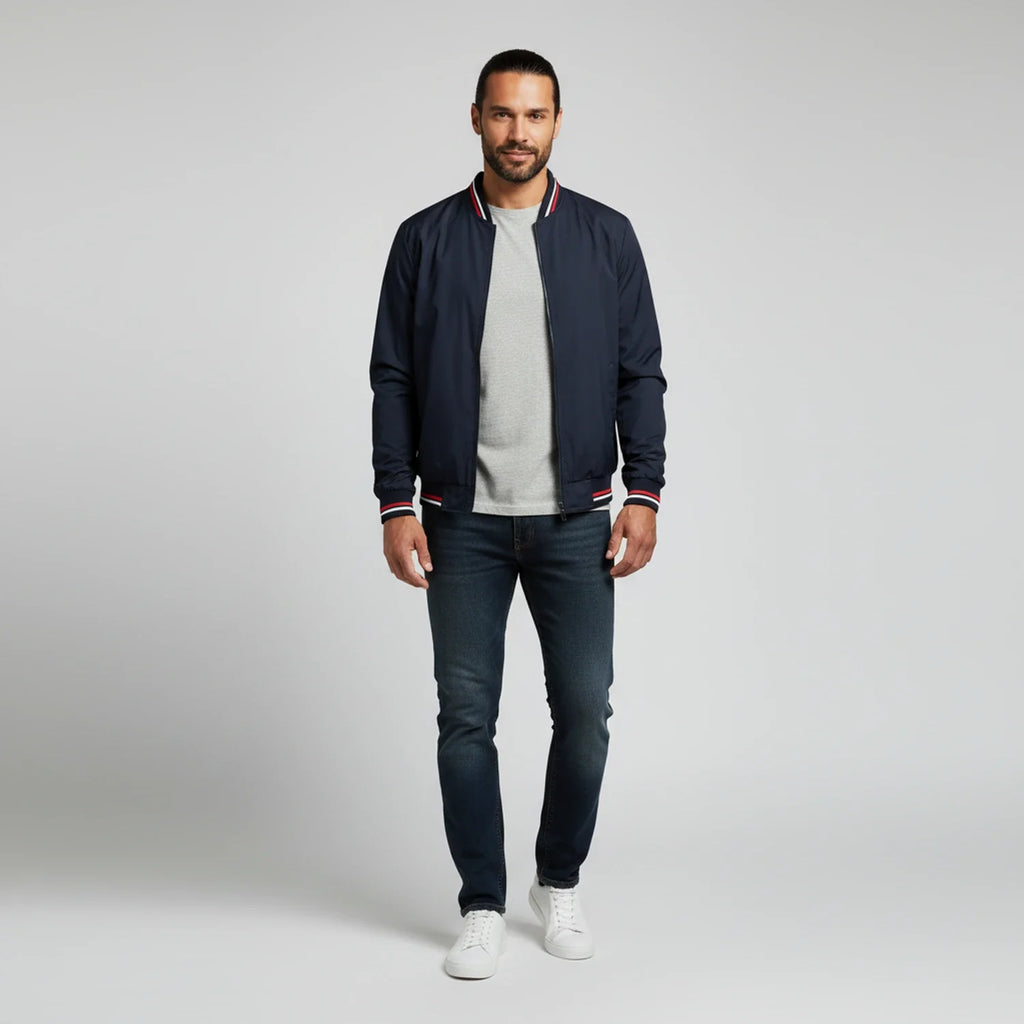 Bram - Men's Classic Bomber Jacket with Contrast Trim