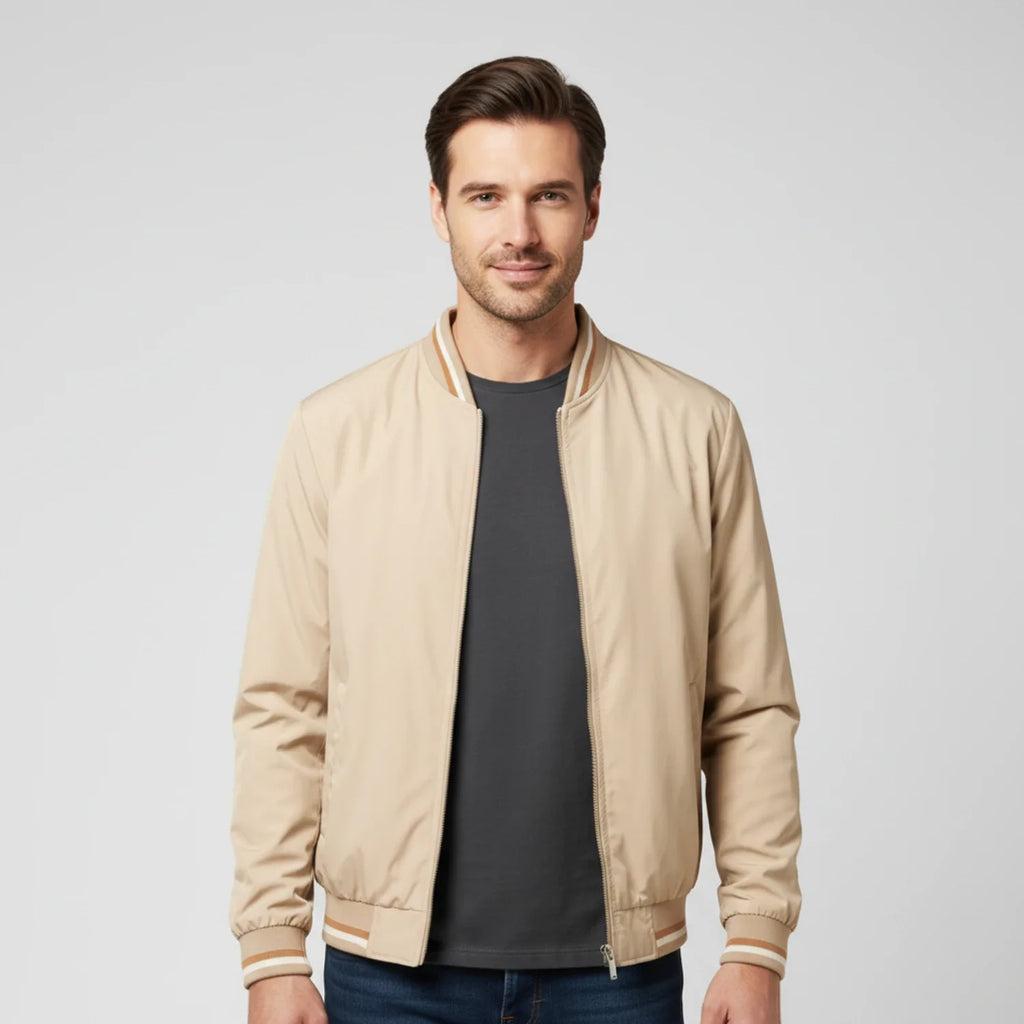 Bram - Men's Classic Bomber Jacket with Contrast Trim