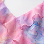 Breezina - Flowy Pink Maxi Dress With Ruffles