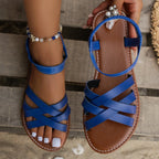 Brielle | Women's Strappy Flat Sandals with Ankle Strap