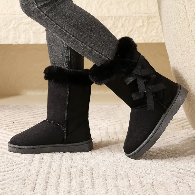 Bryn - Women's Cozy Winter Boots with Bow Detail