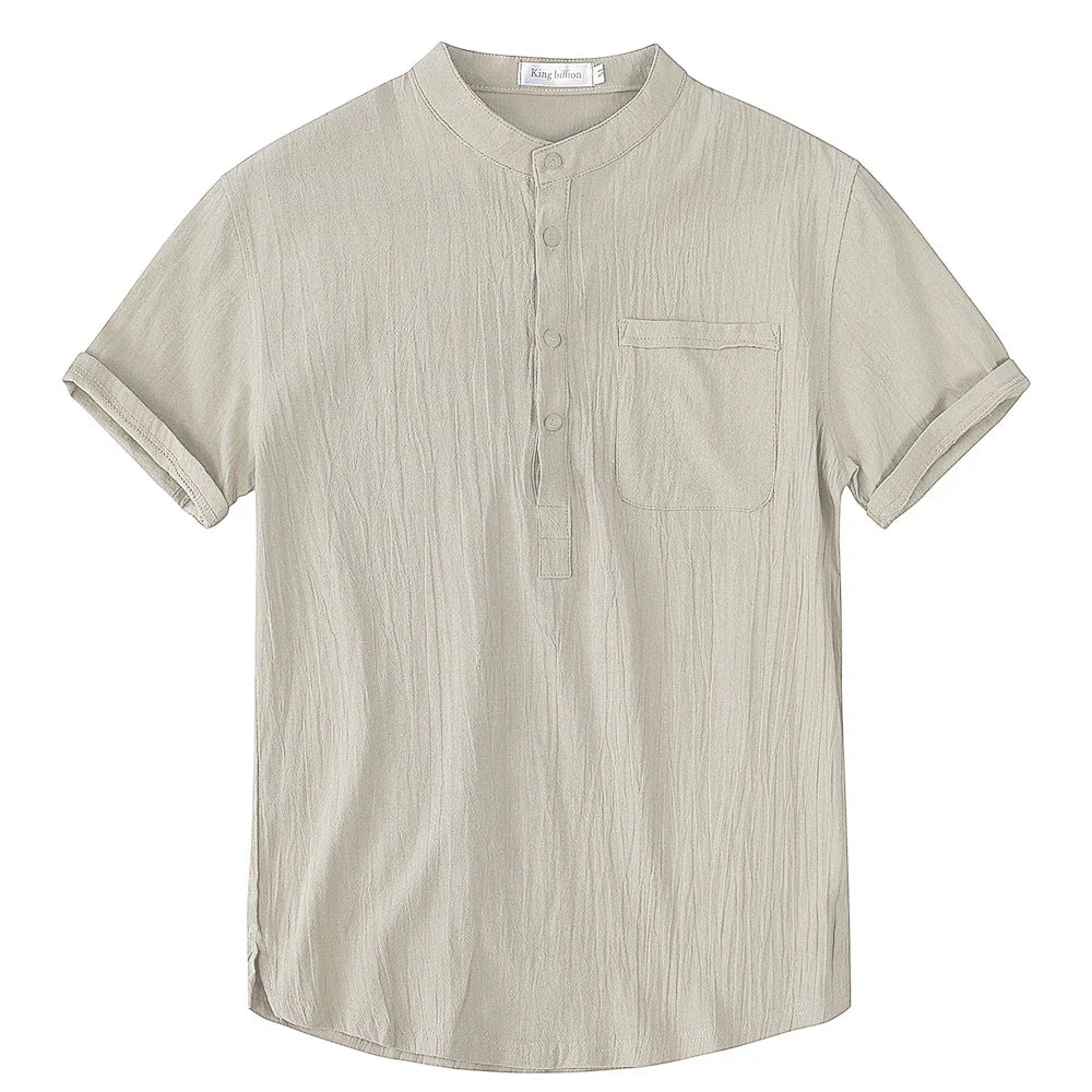 Caden - Men's Casual Henley Shirt with Chest Pocket