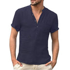Caden - Men's Casual Henley Shirt with Chest Pocket