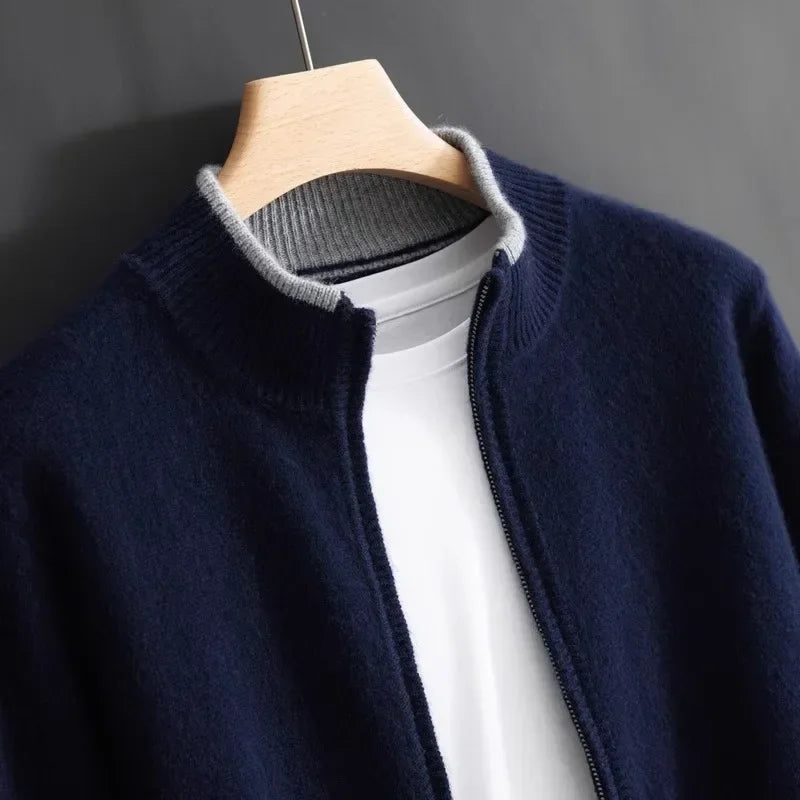 Caden - Men's Soft Knit Zip-Up Sweater