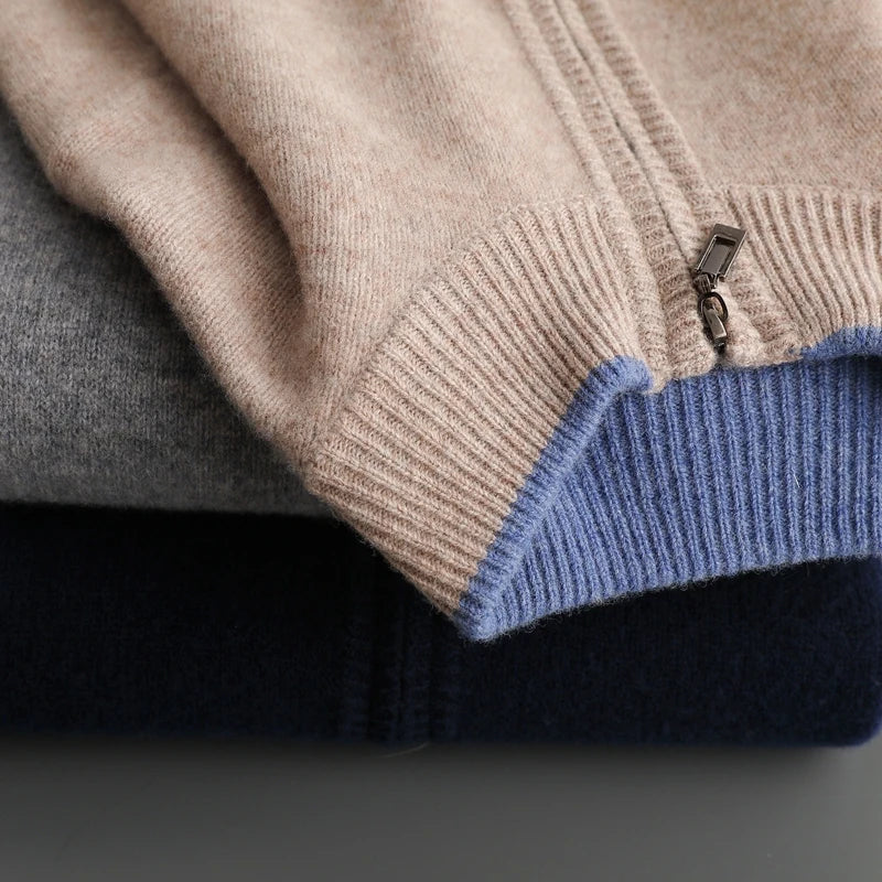 Caden - Men's Soft Knit Zip-Up Sweater