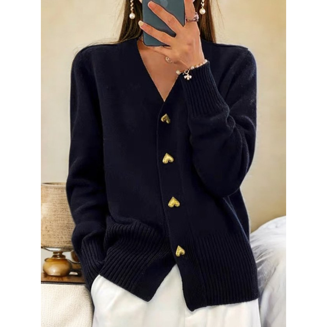 Calla | Women's Comfort Cardigan with Heart Buttons