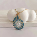Calla - Women's Nautilus Enamel Necklace