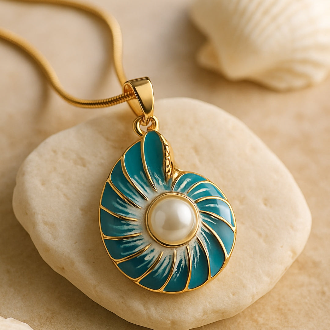 Calla - Women's Nautilus Enamel Necklace