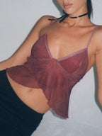 Calla | Women's Sheer Ruffle Corset Top