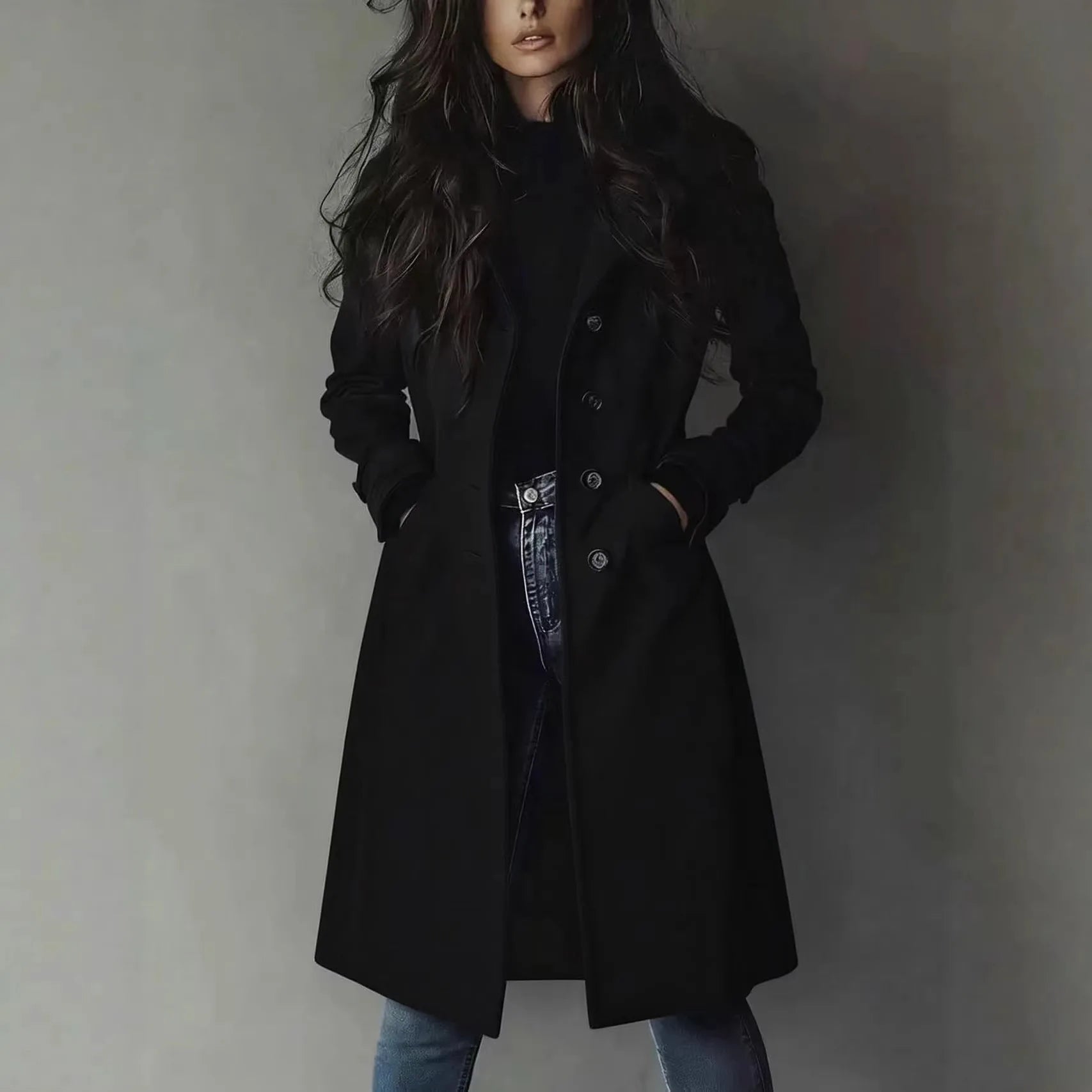 Callista - Women's Single-Breasted Trench Coat