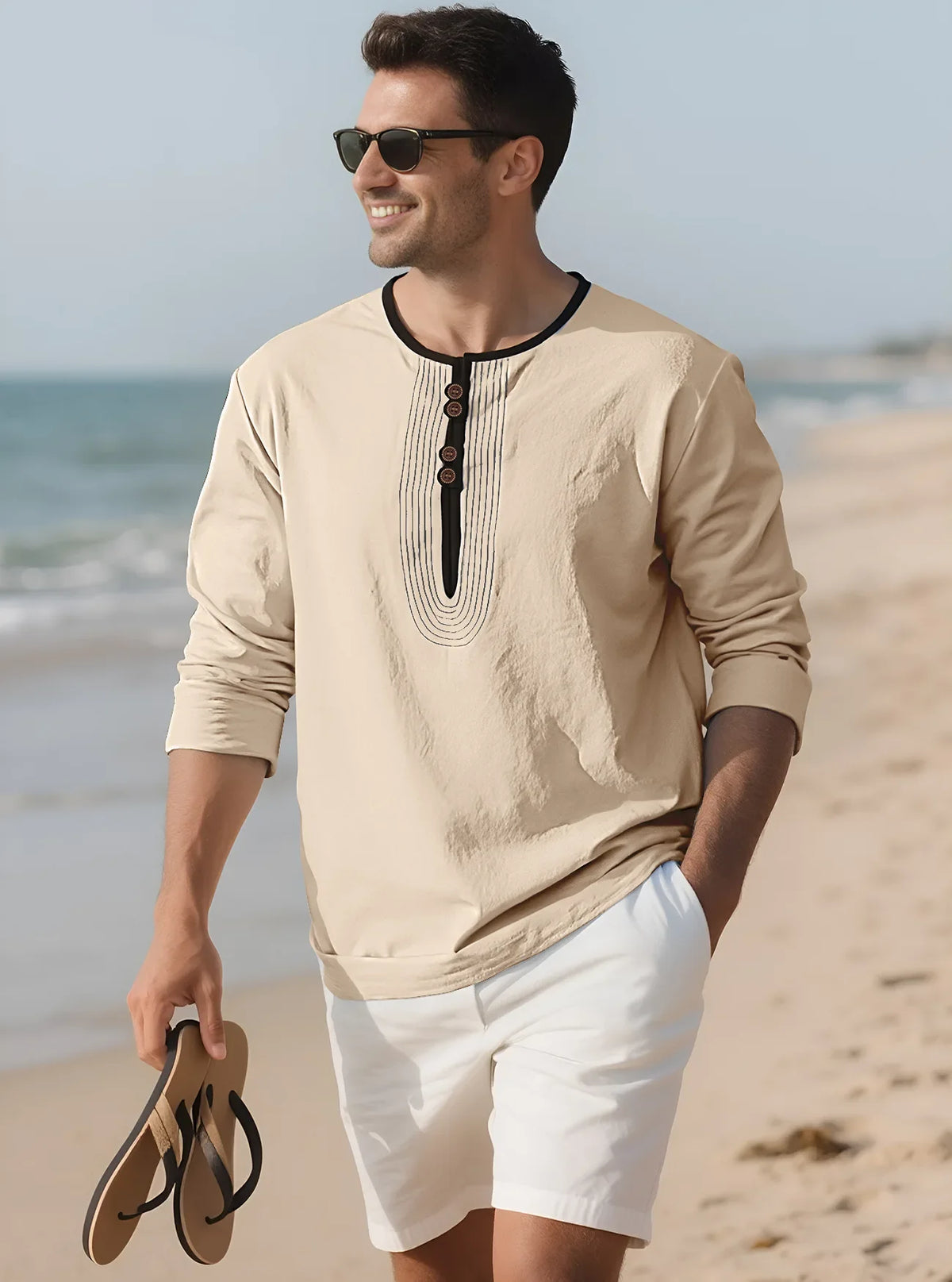 Callum - Men's Relaxed Fit Henley Shirt