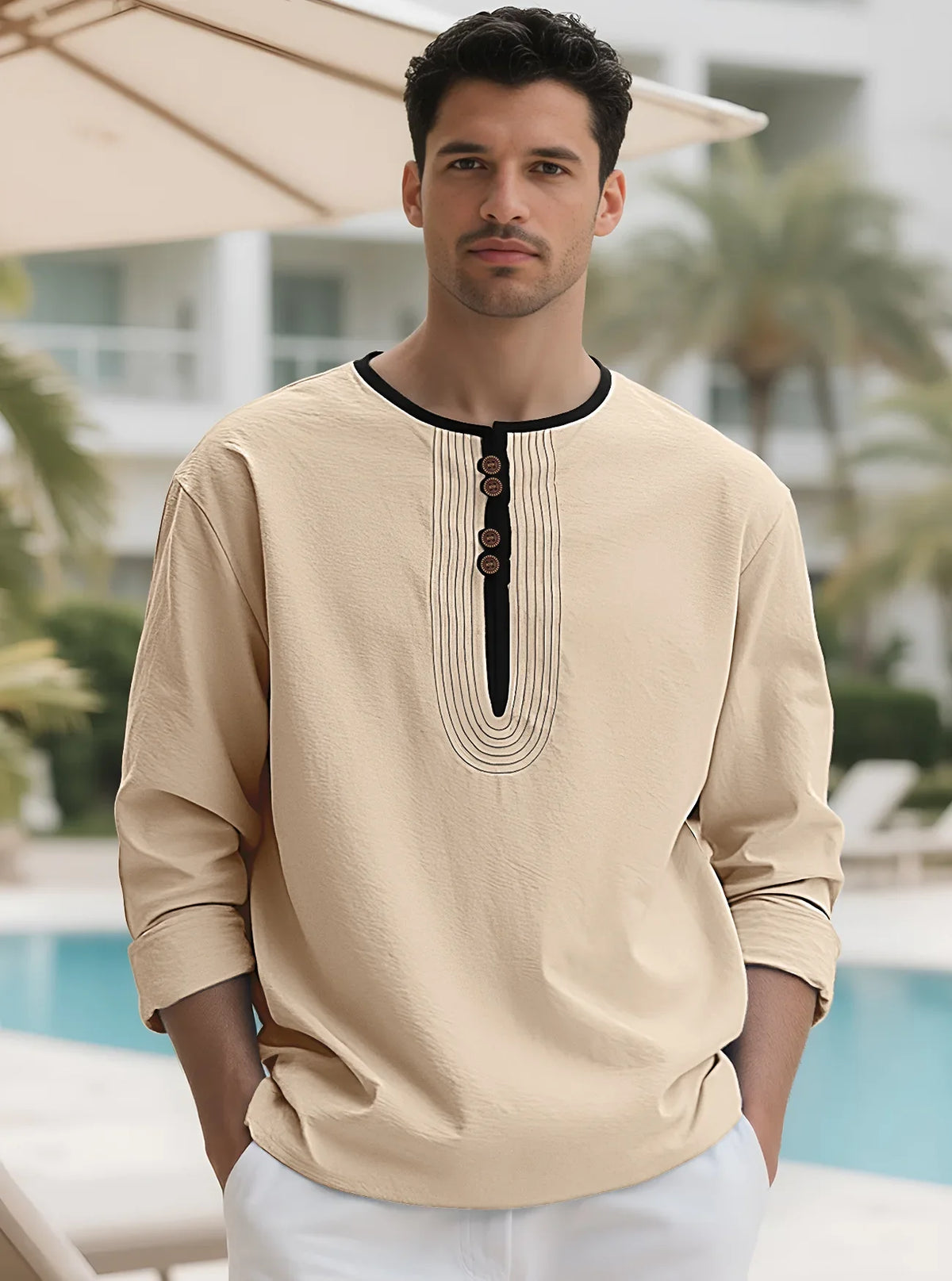 Callum - Men's Relaxed Fit Henley Shirt