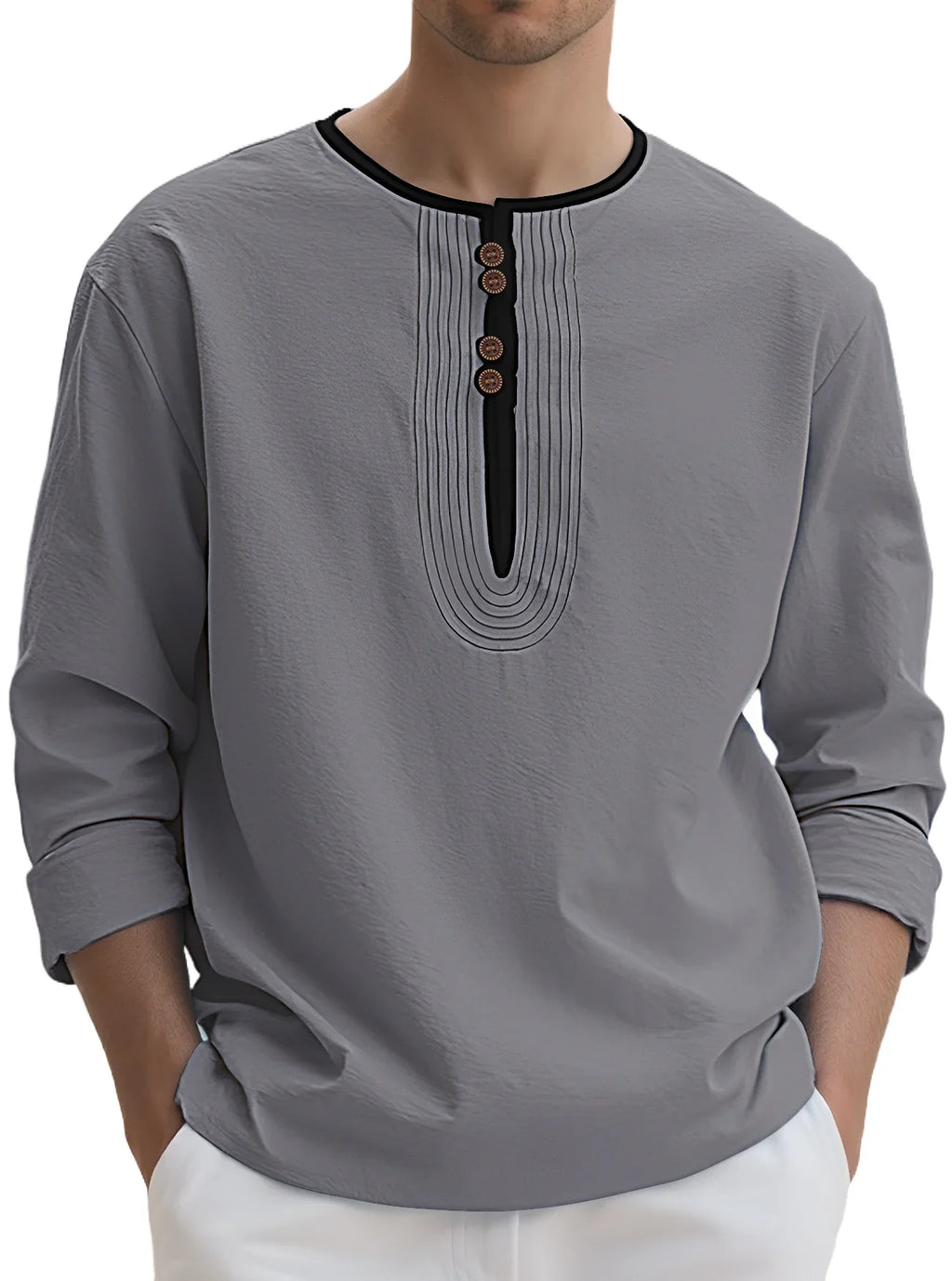 Callum - Men's Relaxed Fit Henley Shirt